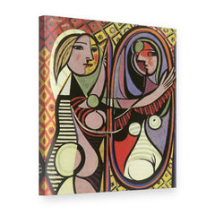 Vászonkép Lány a tükör előtt – Pablo Picasso, 3D nézet
