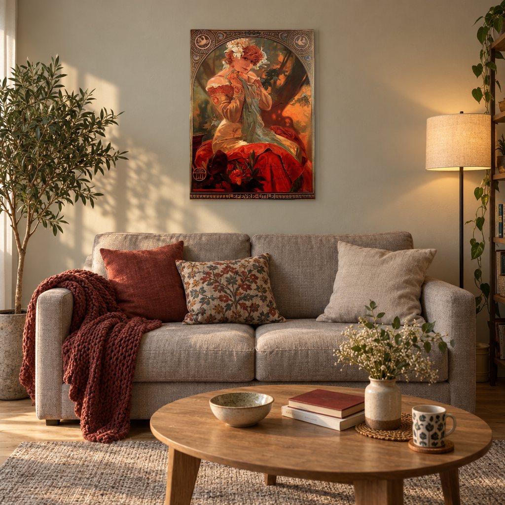 Vászonkép Lefèvre-Utile keksz – Alfons Mucha a nappaliban