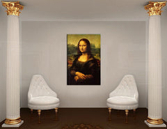 Pop art kép motívummal: MONA LISA – Leonardo Da Vinci, táj, városi motívum fehér-arany árnyalatokban | Vászonkép MONA LISA – Leonardo Da Vinci – előnézet