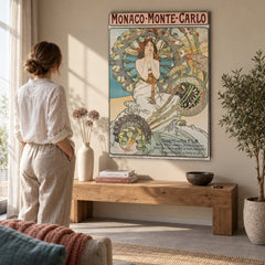 Vászonkép Monaco Monte Carlo – Alfons Mucha a nappaliban