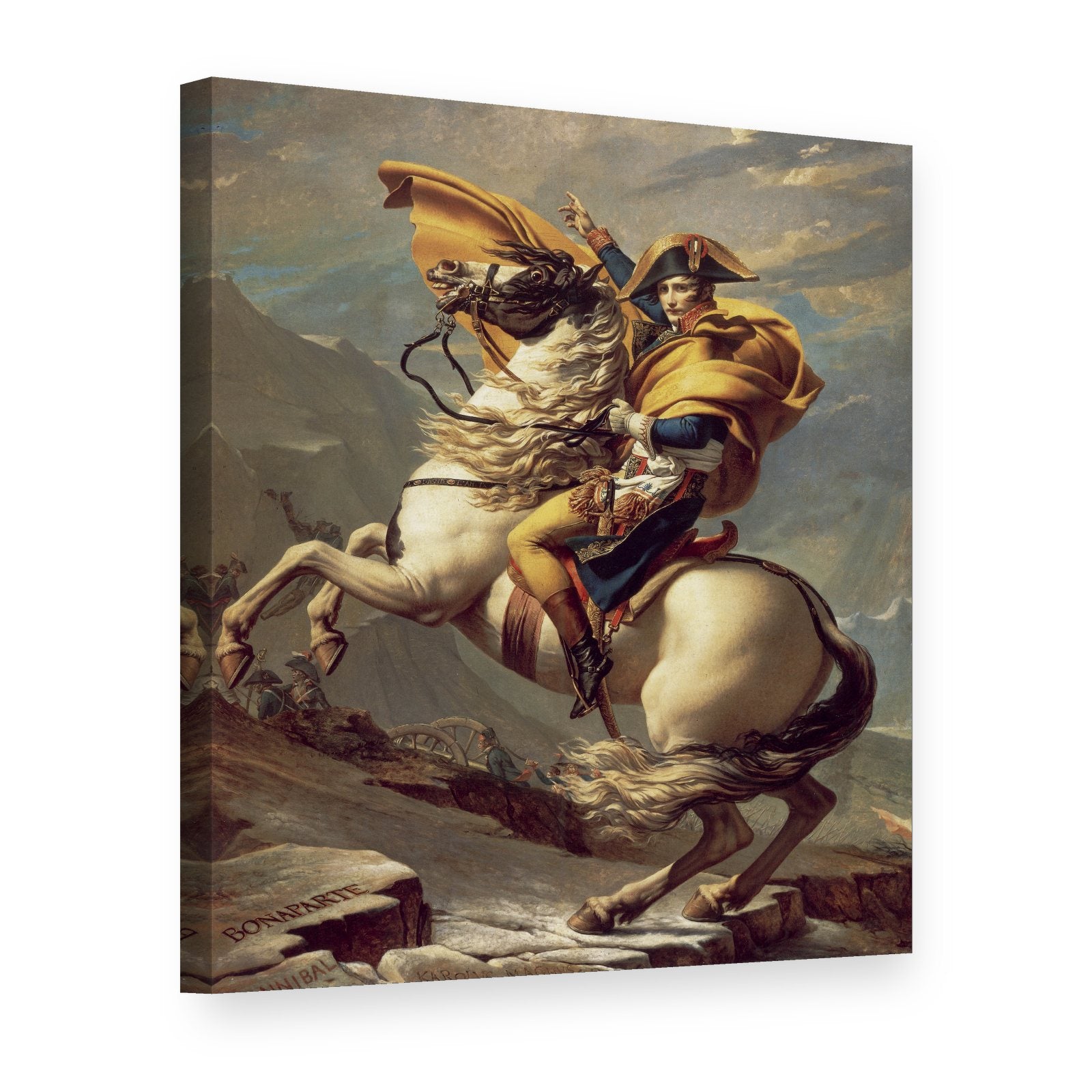 Vászonkép Napóleon átkel az Alpokon – Jacques-Louis David, 3D nézet