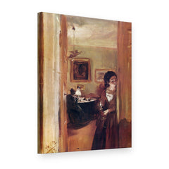 Vászonkép Nappali a művész húgával – Adolph Menzel, 3D nézet