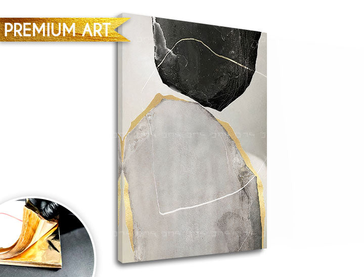 Kézzel festett vászonkép motívummal: PREMIUM ART – Abstrakt Mlynské kamene bézs-szürke árnyalatokban, kifinomult hangulat | Vászonképek - PREMIUM ART – Abstrakt Mlynské kamene – termék