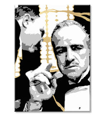 Kézzel festett vászonkép motívummal: PREMIUM ART – The Godfather, autó fehér-arany árnyalatokban, drámai hangulat | Vászonképek - PREMIUM ART – The Godfather – termék, nézet 2