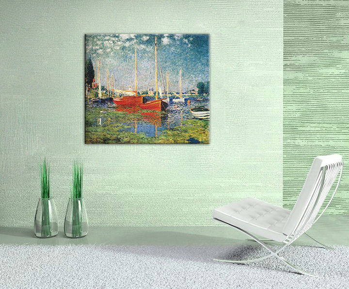 Vászonkép RED SHIPS IN ARGENTEUIL - Claude Monet REP073