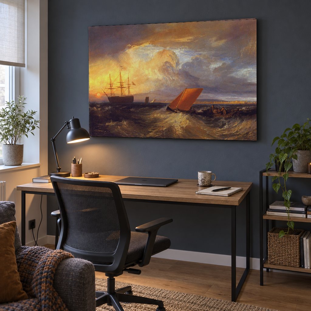 Vászonkép Sheerness a Nore kikötőből – William Turner a dolgozószobában