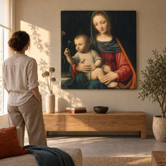 Vászonkép Szegfűs Madonna – Bernardino Luini a nappaliban