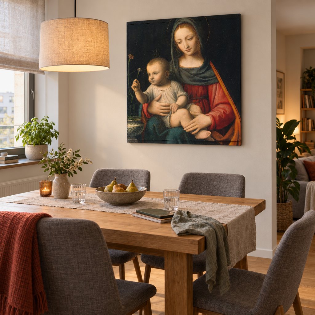Vászonkép Szegfűs Madonna – Bernardino Luini az étkezőben