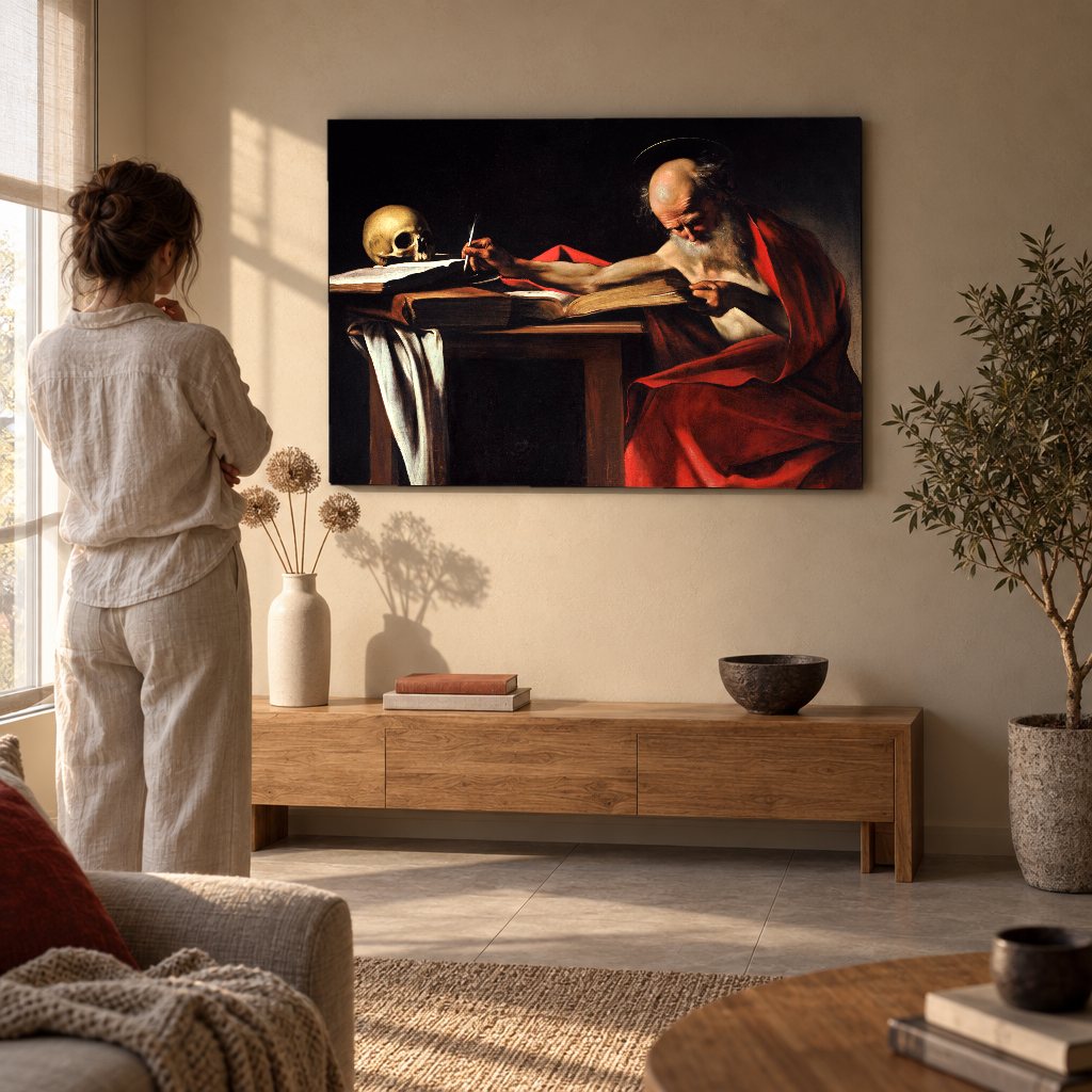 Vászonkép Szent Jeromos – Caravaggio a nappaliban
