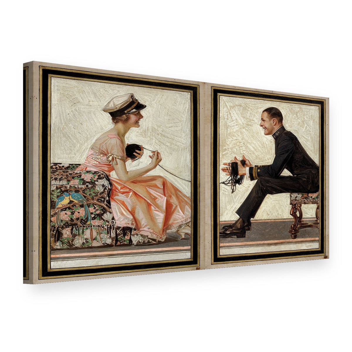 Vászonkép Szerelmes madarak – J. C. Leyendecker, 3D nézet