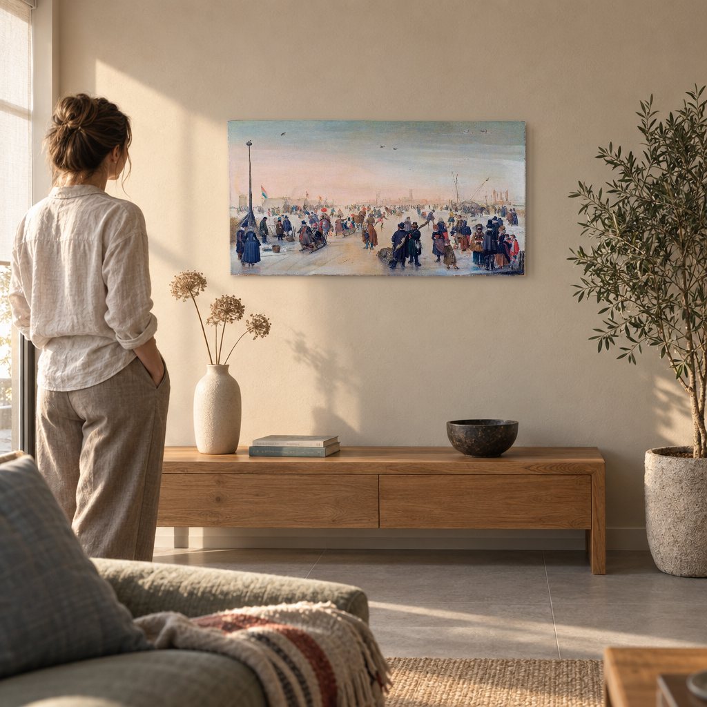 Vászonkép Szórakozás a jégen – Hendrick Avercamp a nappaliban