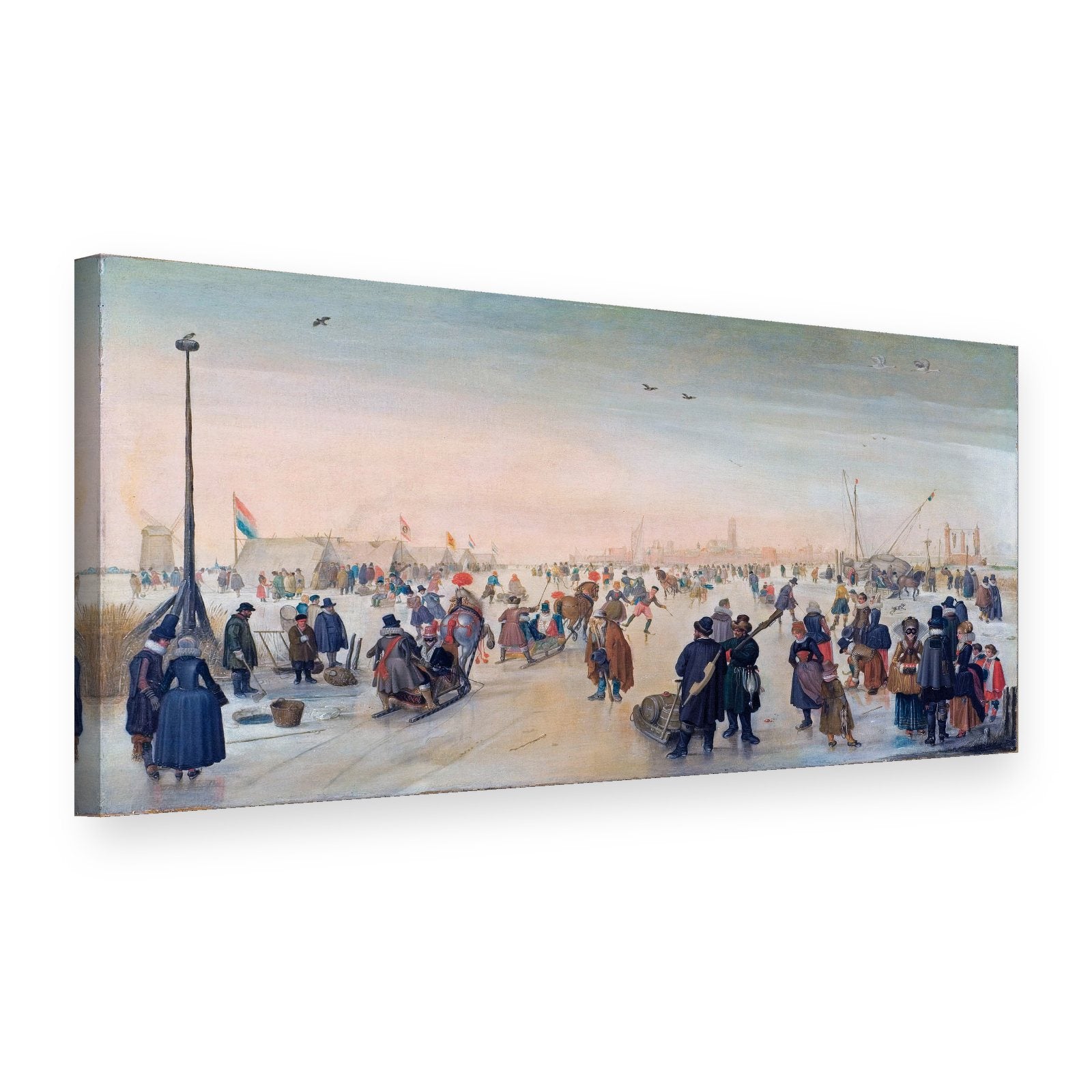 Vászonkép Téli táj korcsolyázókkal – Hendrick Avercamp, 3D nézet