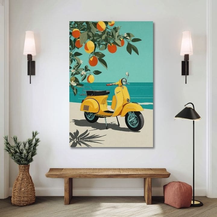 Vászonkép Vespa v Taliansku - Retro Ulička - kép 2