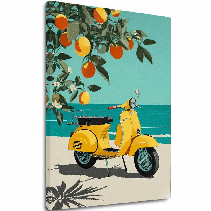 Vászonkép Vespa v Taliansku - Retro Ulička - fő kép