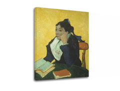 Vintage vászonkép motívummal: Vincent van Gogh - Arlesanka barna-zöld árnyalatokban, magány, alkalmas a dolgozószoba számára | Vászonkép Vincent van Gogh - Arlesanka – termék