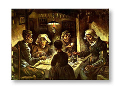 Vintage vászonkép motívummal: Vincent van Gogh - Jedáci zemiakov, térkép, természet bézs-barna árnyalatokban, komor hangulat, alkalmas a konyha számára – termék, nézet 2
