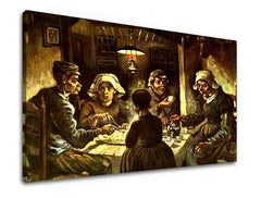 Vintage vászonkép motívummal: Vincent van Gogh - Jedáci zemiakov, térkép, természet bézs-barna árnyalatokban, komor hangulat, alkalmas a konyha számára – termék