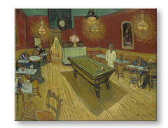 Vintage vászonkép motívummal: Vincent van Gogh - Nočná kaviareň, óra, térkép, természet barna-zöld árnyalatokban, alkalmas a konyha számára | Vászonkép Vincent van Gogh - Nočná kaviare..., nézet 2