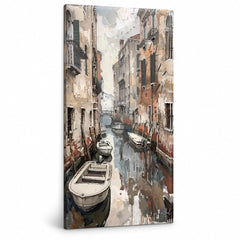 Vászonkép velencei csatornáról csónakokkal