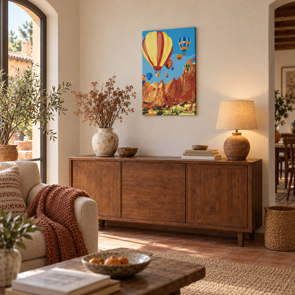 Festés számok szerint Repül a léggömb – a kész kép a falon